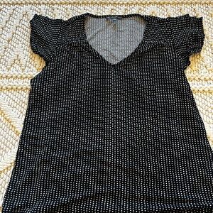 Adrianna Papell Black and White Dotted Blouse
